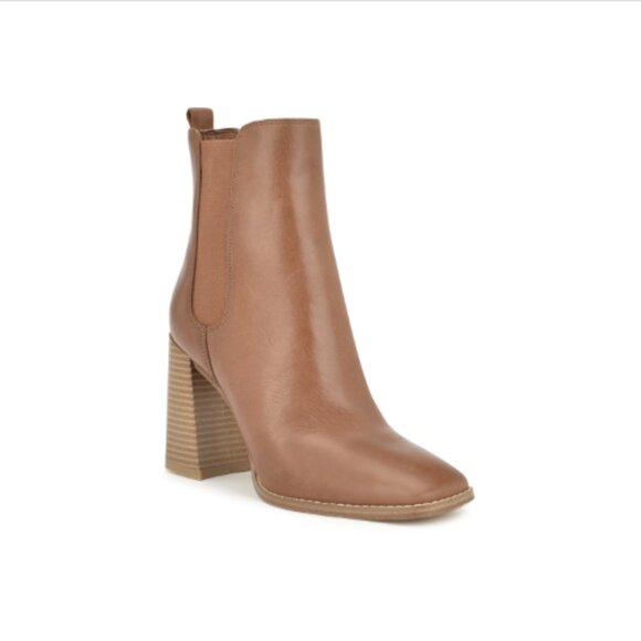 Nine West Shoes - Nine West Womens Tobin Square Toe Block Heel Dress Booties 6M New No Box Damaged